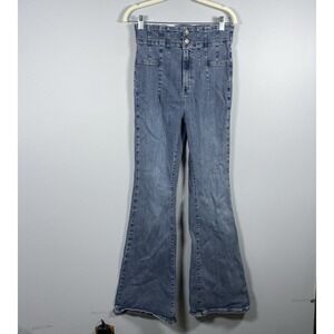 Free People We The Free Jayde Flare‎ Jeans Women's 30 Blue Super High Rise Denim